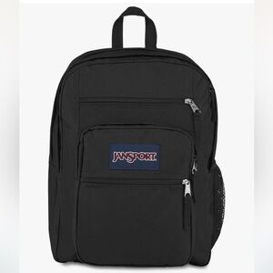 NWT JanSport Black Backpack with Logo XL Capacity travel school backpack